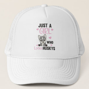Gewoon een meisje dat van Husky houdt, Kawaii Dog Trucker Pet
