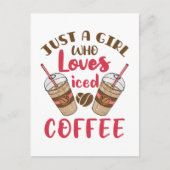 Gewoon een meisje dat van iced koffie houdt briefkaart (Voorkant)