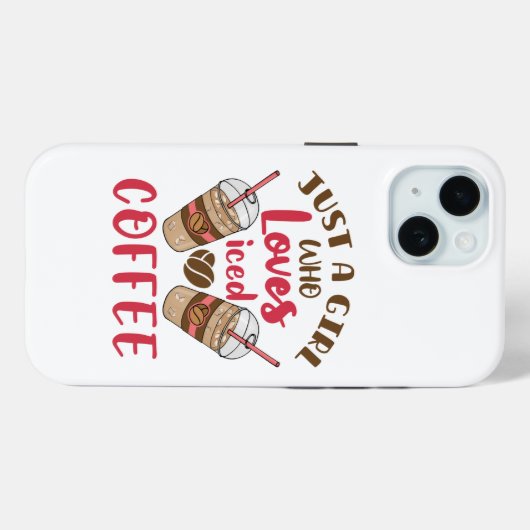 Gewoon een meisje dat van iced koffie houdt Case-Mate iPhone case (Achterkant (horizontaal))
