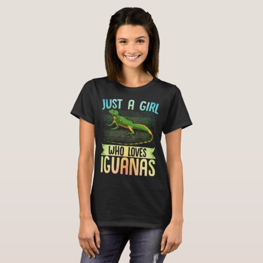 Gewoon een meisje dat van Iguanas Reptiles houdt T-shirt (Voorkant volledig)