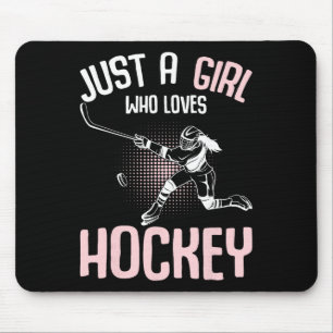 Gewoon een meisje dat van ijshockey houdt ijshocke muismat