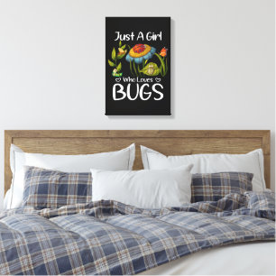 Gewoon een meisje dat van insecten houdt canvas afdruk