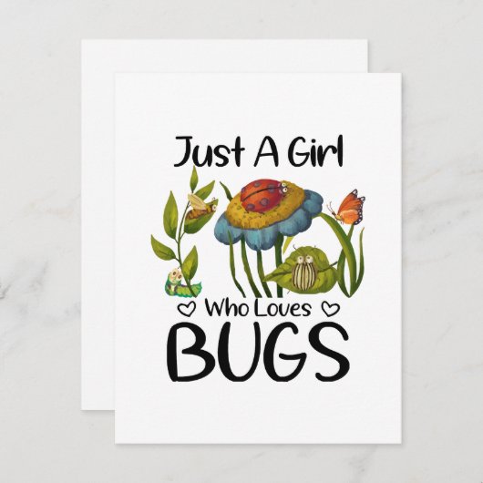 Gewoon een meisje dat van insecten houdt informatiekaartje (Voorkant / Achterkant)