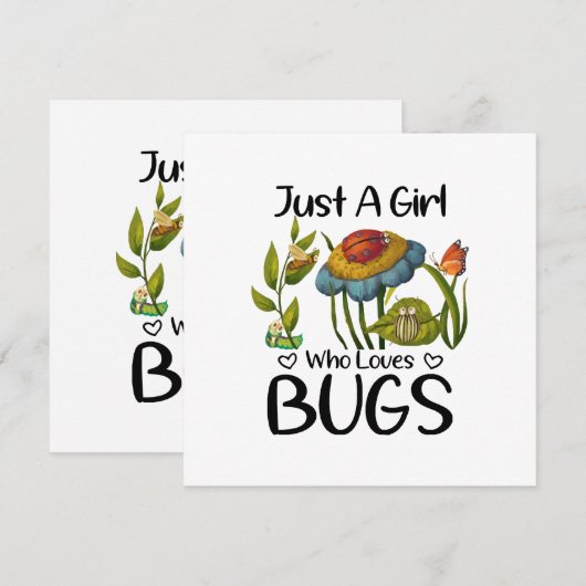 Gewoon een meisje dat van insecten houdt kaart (Voorkant / Achterkant)