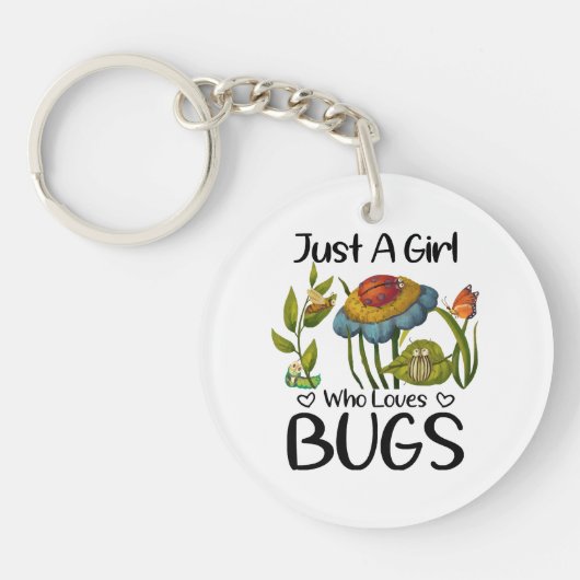 Gewoon een meisje dat van insecten houdt sleutelhanger (Voorkant)