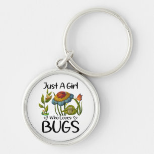 Gewoon een meisje dat van insecten houdt sleutelhanger