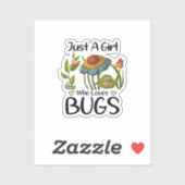 Gewoon een meisje dat van insecten houdt sticker (Vel)