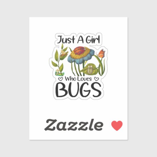 Gewoon een meisje dat van insecten houdt sticker (Vel)