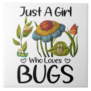 Gewoon een meisje dat van insecten houdt tegeltje
