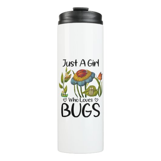 Gewoon een meisje dat van insecten houdt thermosbeker (Voorkant)