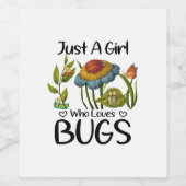 Gewoon een meisje dat van insecten houdt wijn etiket (Enkel label)