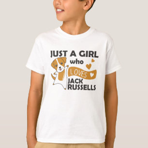 Gewoon een meisje dat van Jack Russells Sweet Dog T-shirt