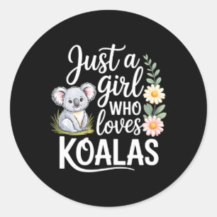 Gewoon Een Meisje Dat Van Jagen Op Koala's In De O Ronde Sticker