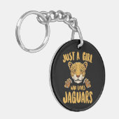 Gewoon een meisje dat van jaguars houdt, grappige  sleutelhanger (Voorkant Links)
