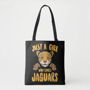 Gewoon een meisje dat van jaguars houdt, grappige tote bag