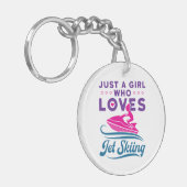Gewoon een meisje dat van Jet Skiing PWC houdt Sleutelhanger (Voorkant Links)