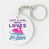 Gewoon een meisje dat van Jet Skiing PWC houdt Sleutelhanger (Achterkant)