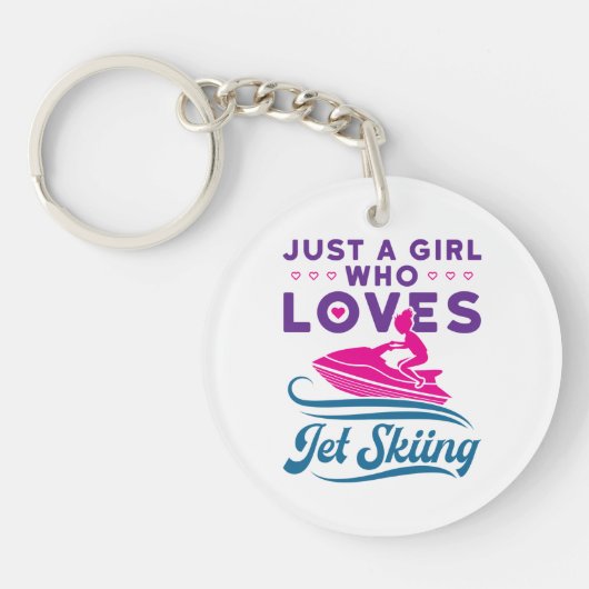 Gewoon een meisje dat van Jet Skiing PWC houdt Sleutelhanger (Voorkant)