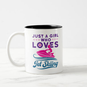 Gewoon een meisje dat van Jet Skiing PWC houdt Tweekleurige Koffiemok