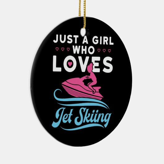 Gewoon een meisje dat van jetskiën houdt keramisch ornament (Rechts)
