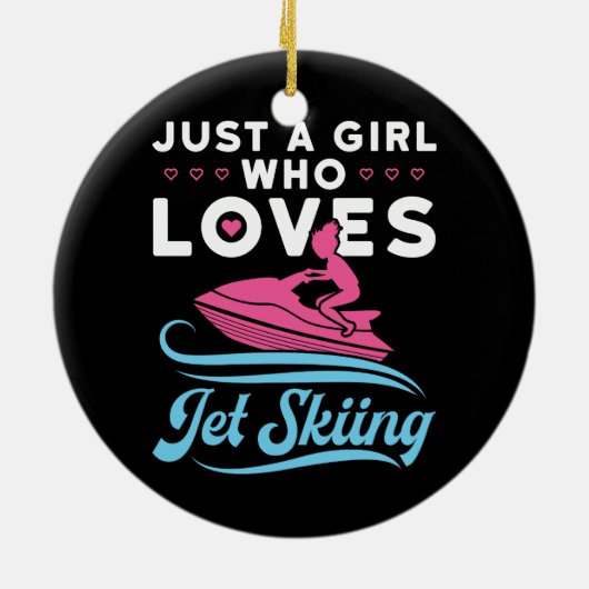 Gewoon een meisje dat van jetskiën houdt keramisch ornament (Achterkant)