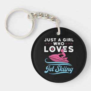 Gewoon een meisje dat van jetskiën houdt sleutelhanger