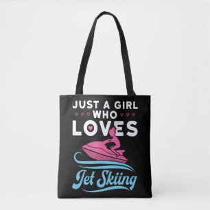 Gewoon een meisje dat van jetskiën houdt tote bag