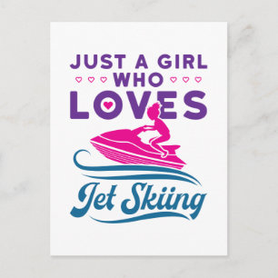 Gewoon een meisje dat van jetskiën PWC houdt Briefkaart