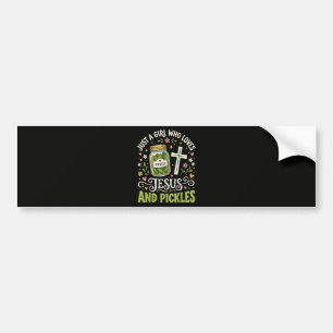 Gewoon een meisje dat van Jezus en augurken houdt Bumpersticker
