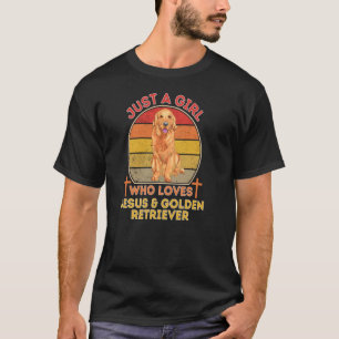 Gewoon een meisje dat van Jezus en Golden Retrieve T-shirt