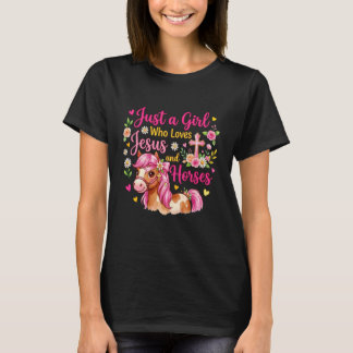 Gewoon Een Meisje Dat Van Jezus En Paarden Houdt C T-shirt
