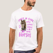 Gewoon een meisje dat van Jezus en Paarden houdt T-shirt (Voorkant)