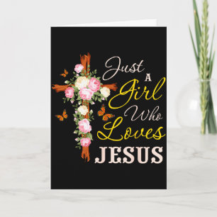 Gewoon Een Meisje Dat Van Jezus Houdt Christelijk Kaart