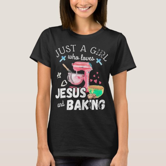 Gewoon een meisje dat van Jezus houdt en bakt - gr T-shirt (Voorkant)