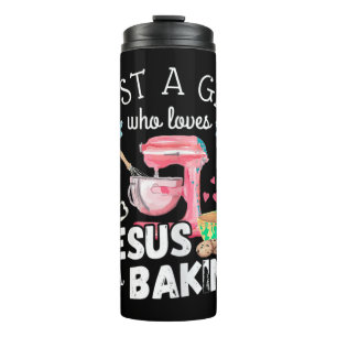 Gewoon een meisje dat van Jezus houdt en bakt - gr Thermosbeker