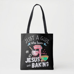 Gewoon een meisje dat van Jezus houdt en bakt - gr Tote Bag