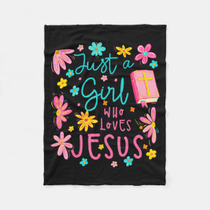 Gewoon Een Meisje Dat Van Jezus Houdt Religieus Ch Fleece Deken