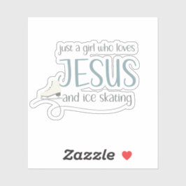 Gewoon een meisje dat van Jezus & Schaatsen houdt Sticker