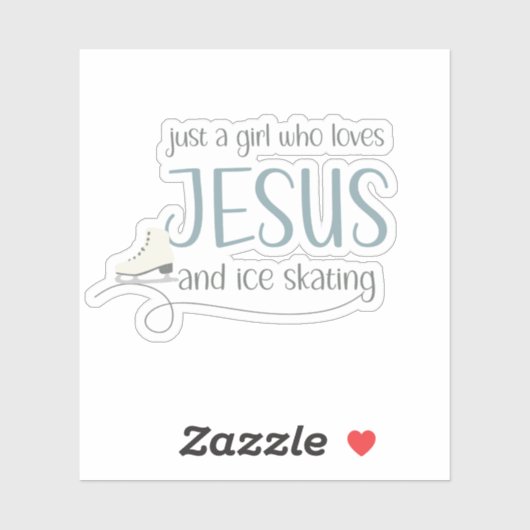 Gewoon een meisje dat van Jezus & Schaatsen houdt Sticker (Vel)