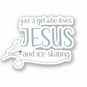 Gewoon een meisje dat van Jezus & Schaatsen houdt Sticker