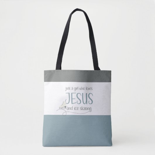 Gewoon een meisje dat van Jezus & Schaatsen houdt Tote Bag (Voorkant)