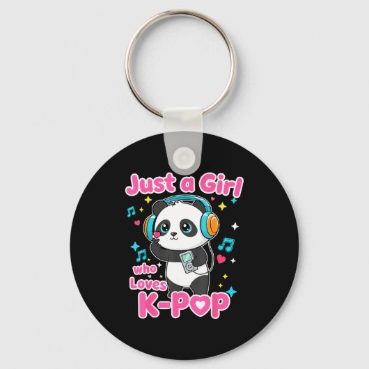 Gewoon een meisje dat van K-p Schattige Panda houd Sleutelhanger (Voorkant)