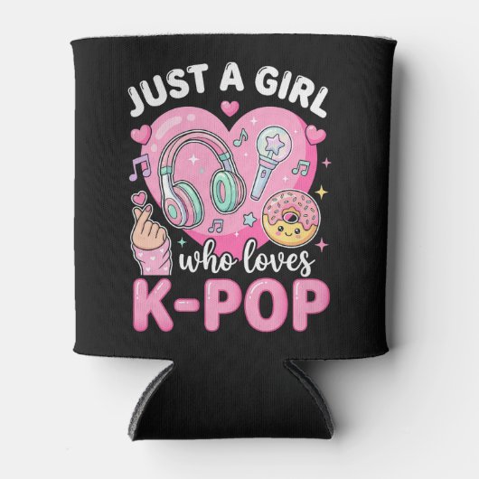 Gewoon Een Meisje Dat Van K-Pop Houdt Blikjeskoeler (Voorkant)