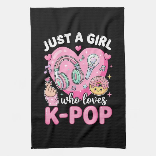 Gewoon Een Meisje Dat Van K-Pop Houdt Theedoek (Verticaal)