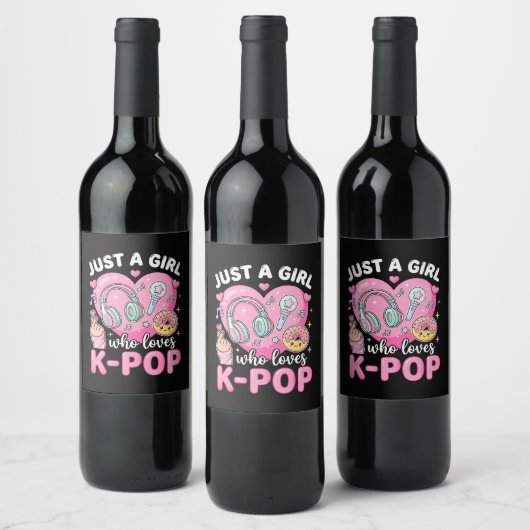 Gewoon Een Meisje Dat Van K-Pop Houdt Wijn Etiket (Flessen)