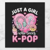Gewoon Een Meisje Dat Van K-Pop Houdt Wijn Etiket (Enkel label)