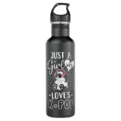 Gewoon een meisje dat van K-Pop Panda KPop Merchan Waterfles (Voorkant)