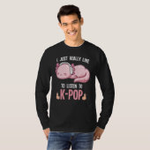Gewoon een meisje dat van K Pop Zuid-Korea houdt K T-shirt (Voorkant volledig)
