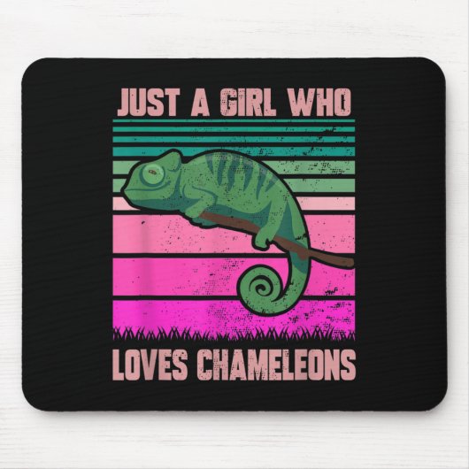 Gewoon een meisje dat van kameleons houdt Grappig Muismat (Voorkant)