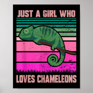 Gewoon een meisje dat van kameleons houdt Grappig Poster